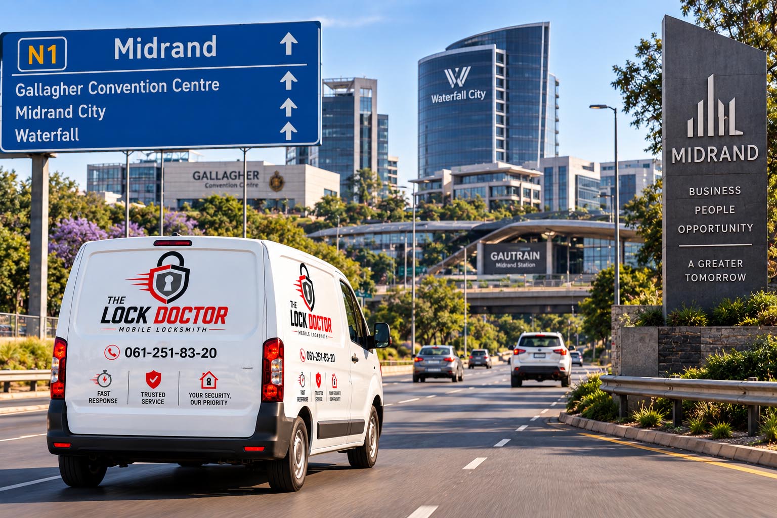 Midrand office park buildings where The Lock Doctor provides commercial locksmith services