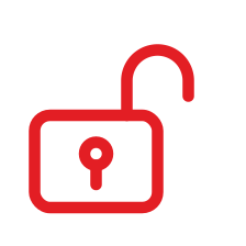 Open padlock, emergency lockout