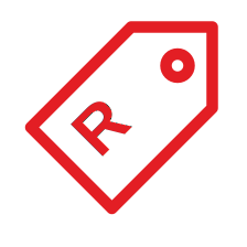 Price tag with rand symbol, honest and affordable