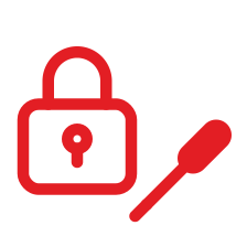 Padlock with screwdriver, lock repair